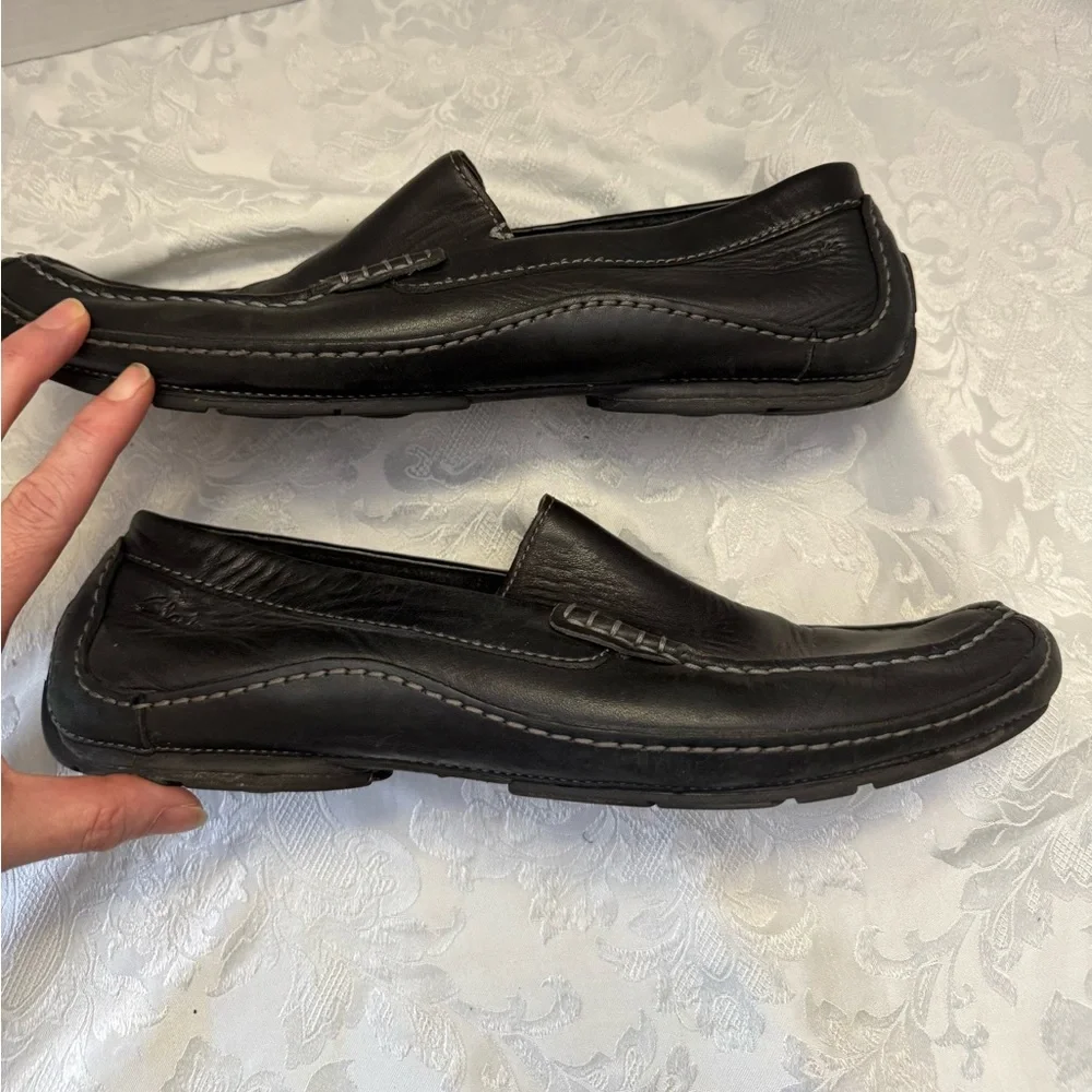 Clarks‎ Men’s 13M Active Air Black Leather Driving Moccasin Loafer Comfort Shoe